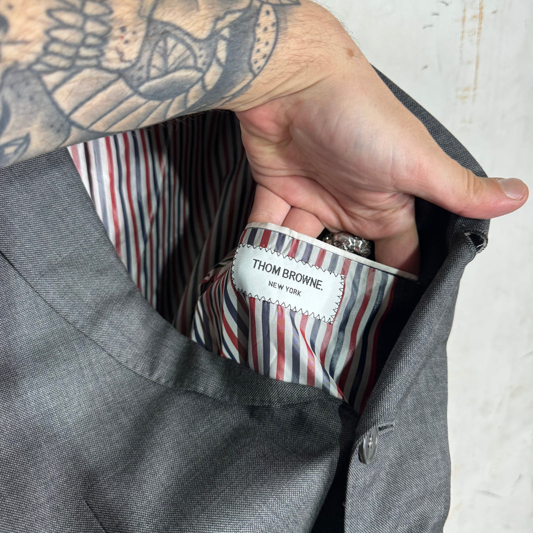 Thom Browne Dark Grey Tailored Lined Blazer