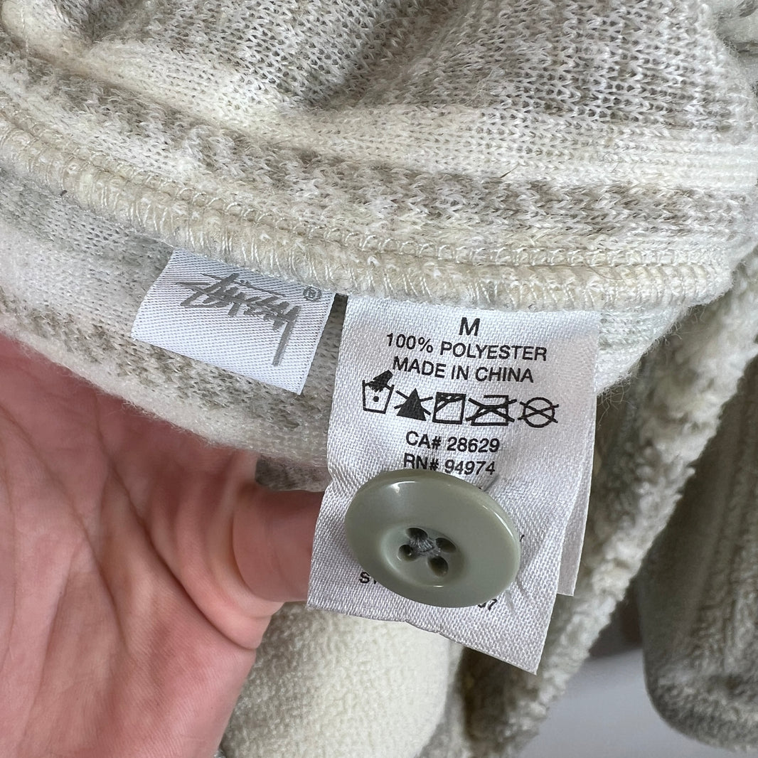 Stussy Green Fleece Button Up Jacket