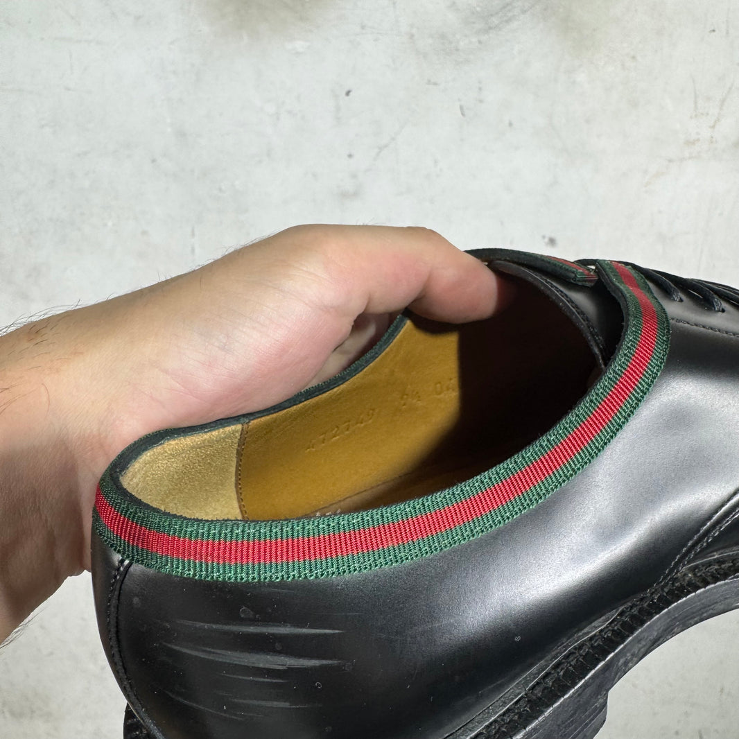 Gucci Striped Cuff Derbys