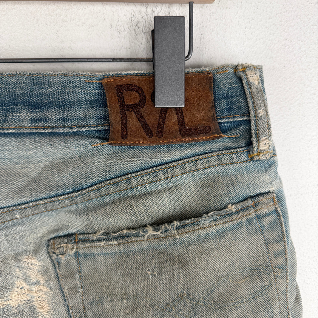RRL Chopped Distressed Denim Shorts