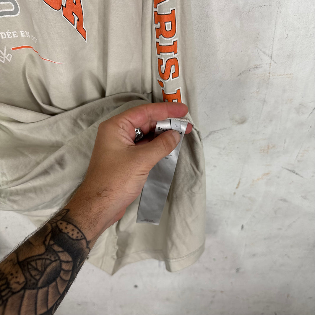 Balenciaga Beige Maison Distressed LS T-Shirt