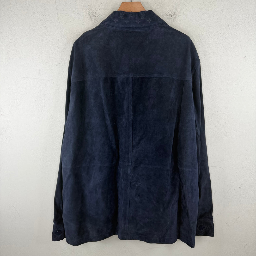 Louis Vuitton Navy Monogram Suede Overshirt