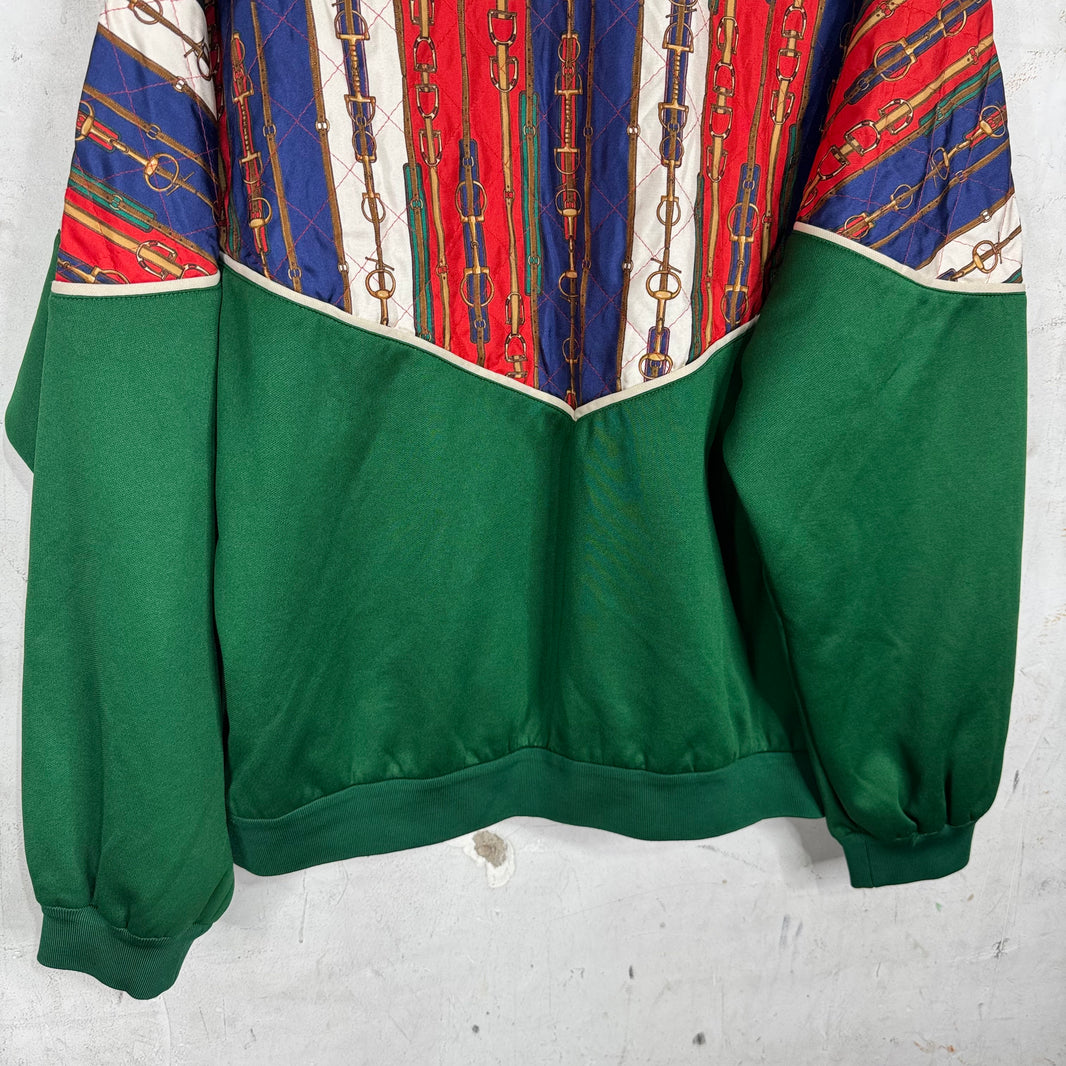 Gucci Paneled Horsebit Silk Track Jacket
