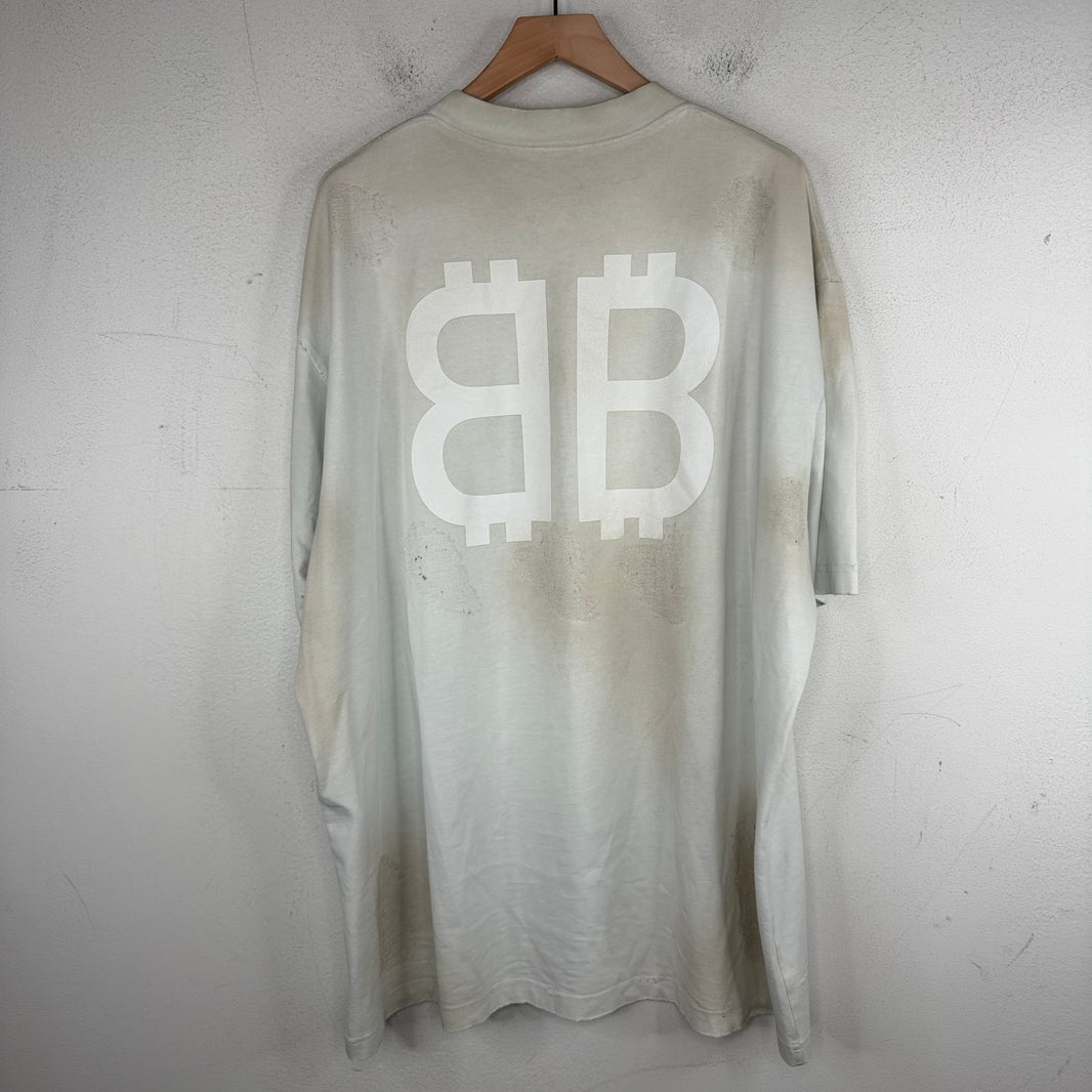 Balenciaga Distressed Tonal Bitcoin T-Shirt