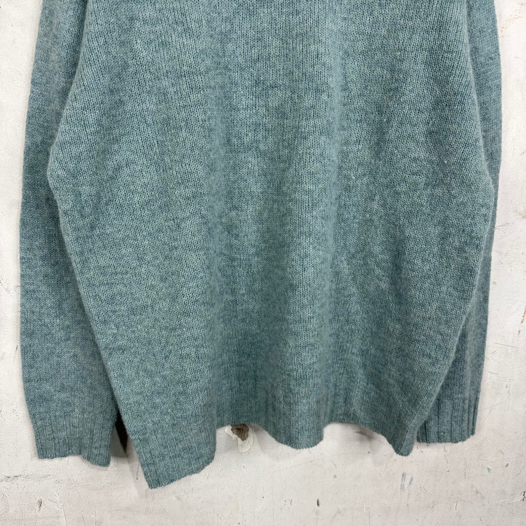 Auralee Wool/Mohair Blue Knit Sweater