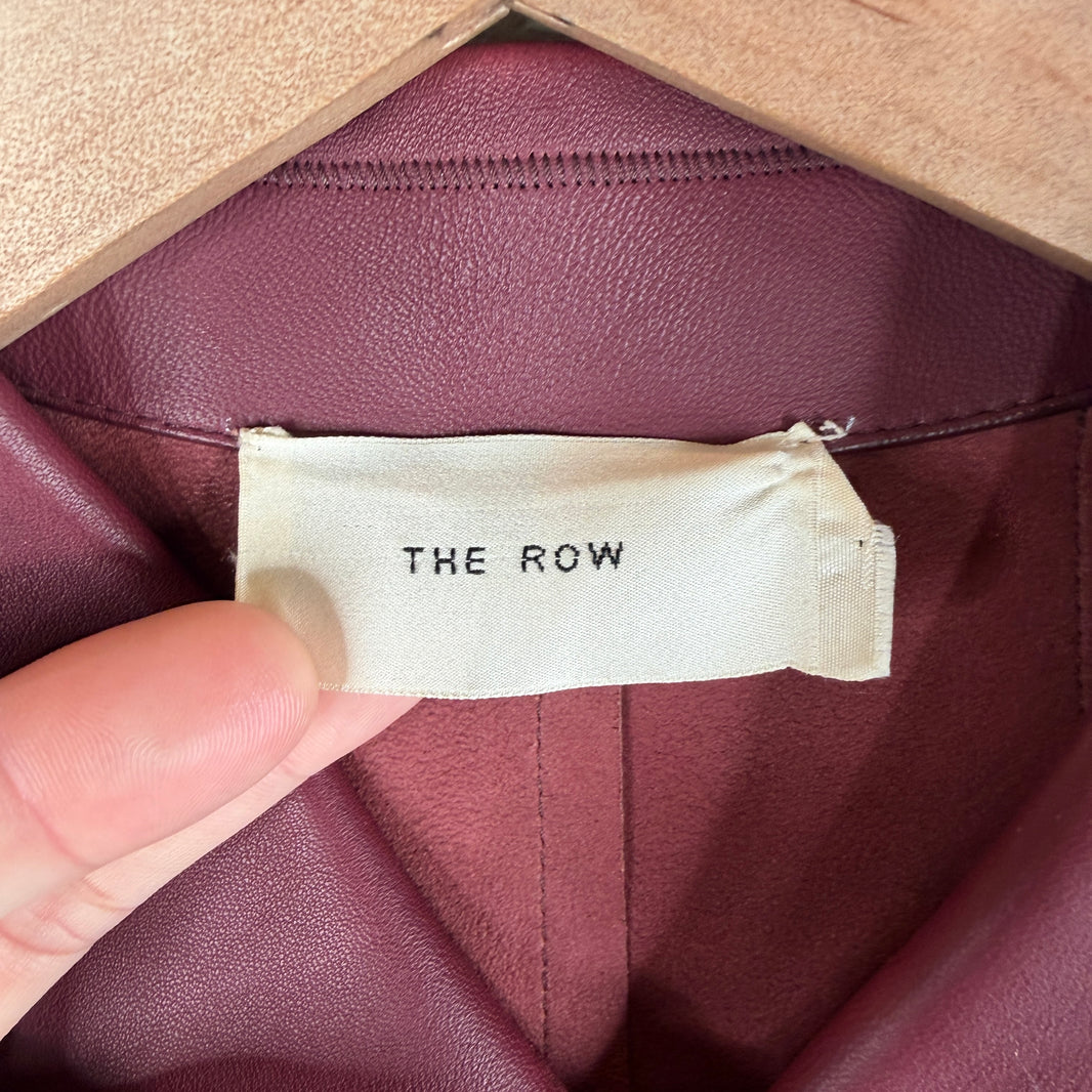 The Row Maroon Leather Shirt