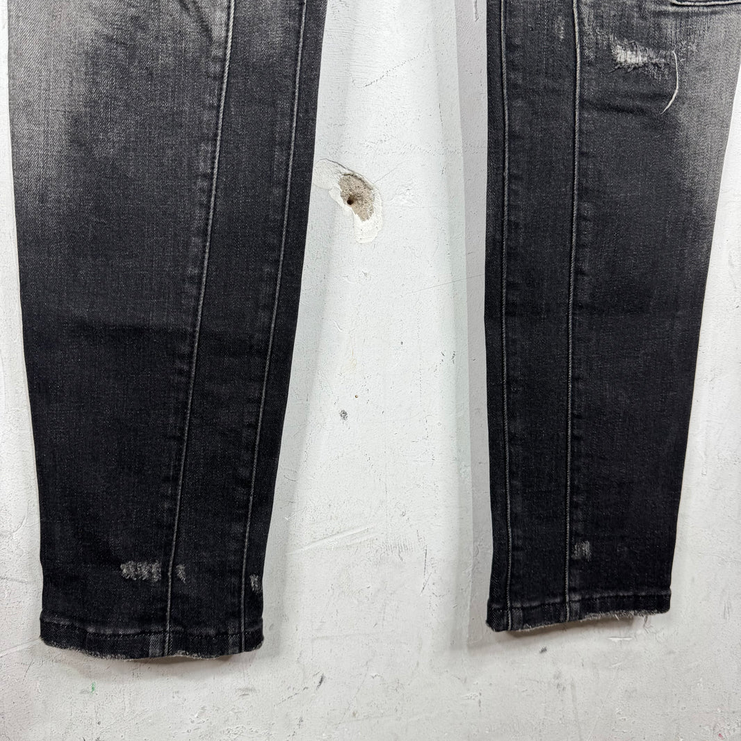 Balmain Altered Distressed Biker Jeans