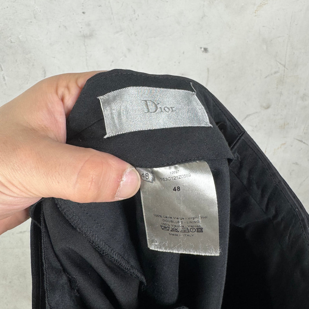 Dior Striped Waist Black Trousers