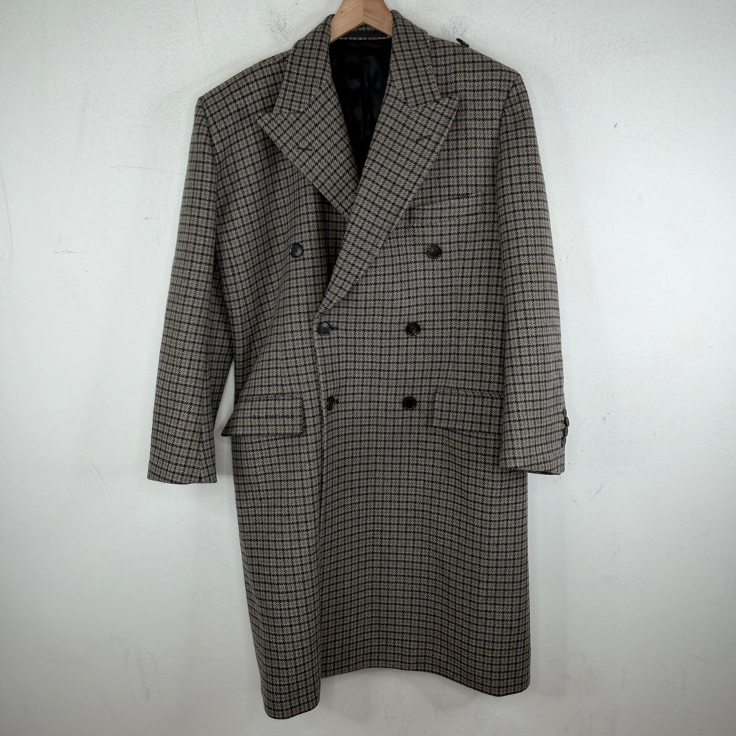 Balenciaga Gingham Double Breasted Trench Coat