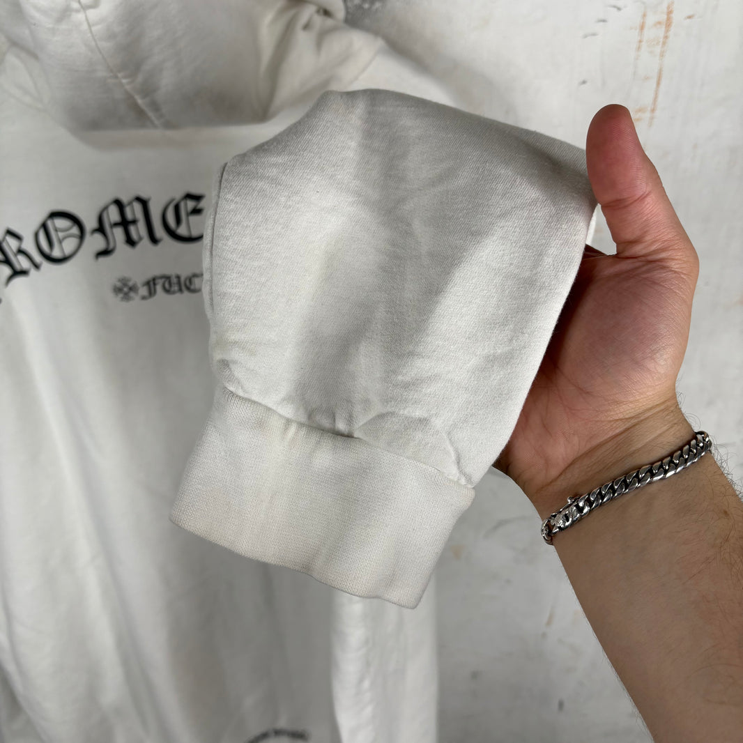 Chrome Hearts TBar White Zip Hoodie