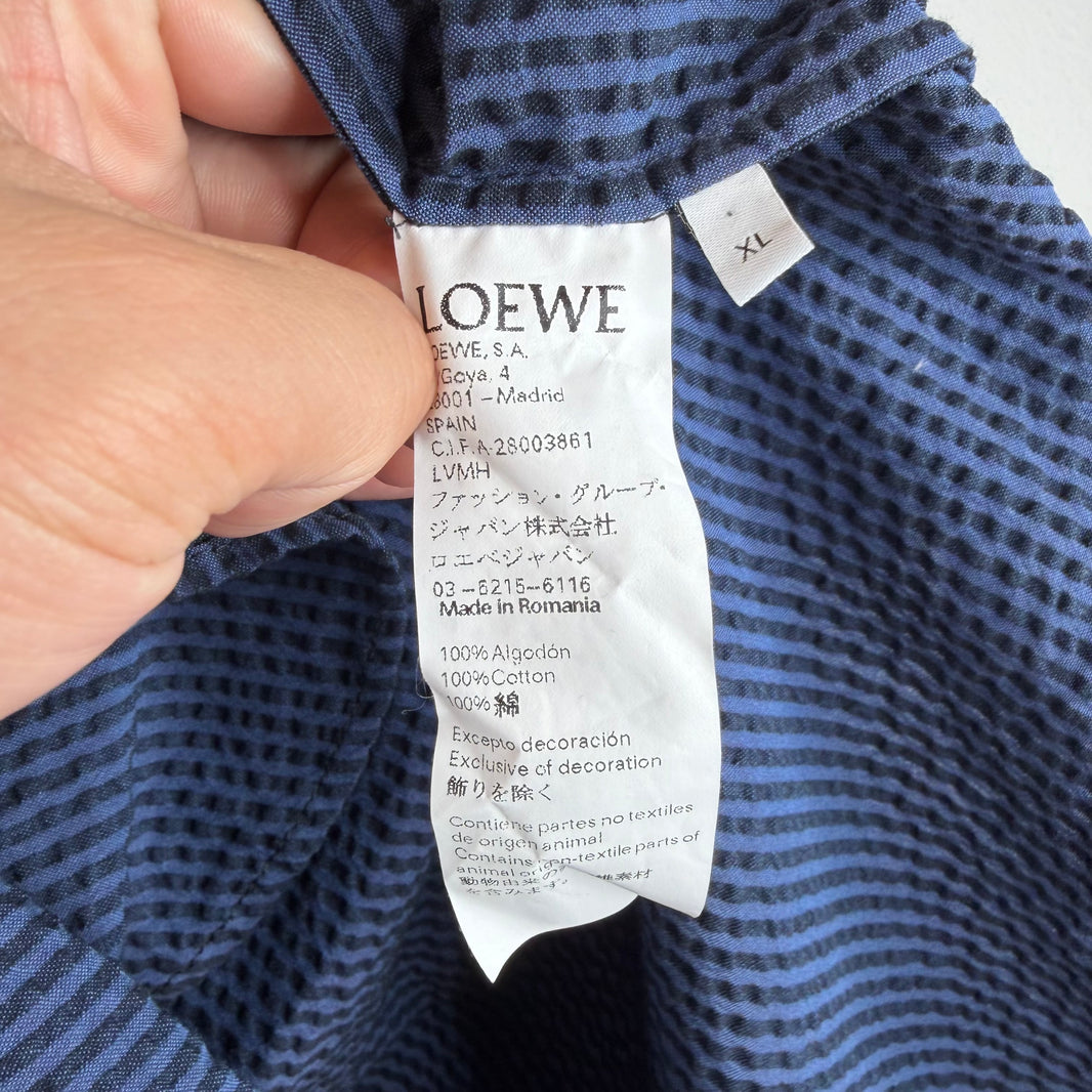 Loewe Pleated Hooded Button Up Jacket