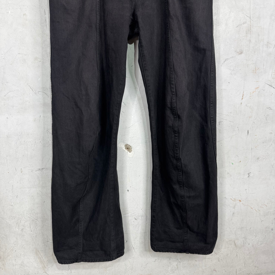 Helmut Lang Front & Back Seam Black Denim Jeans