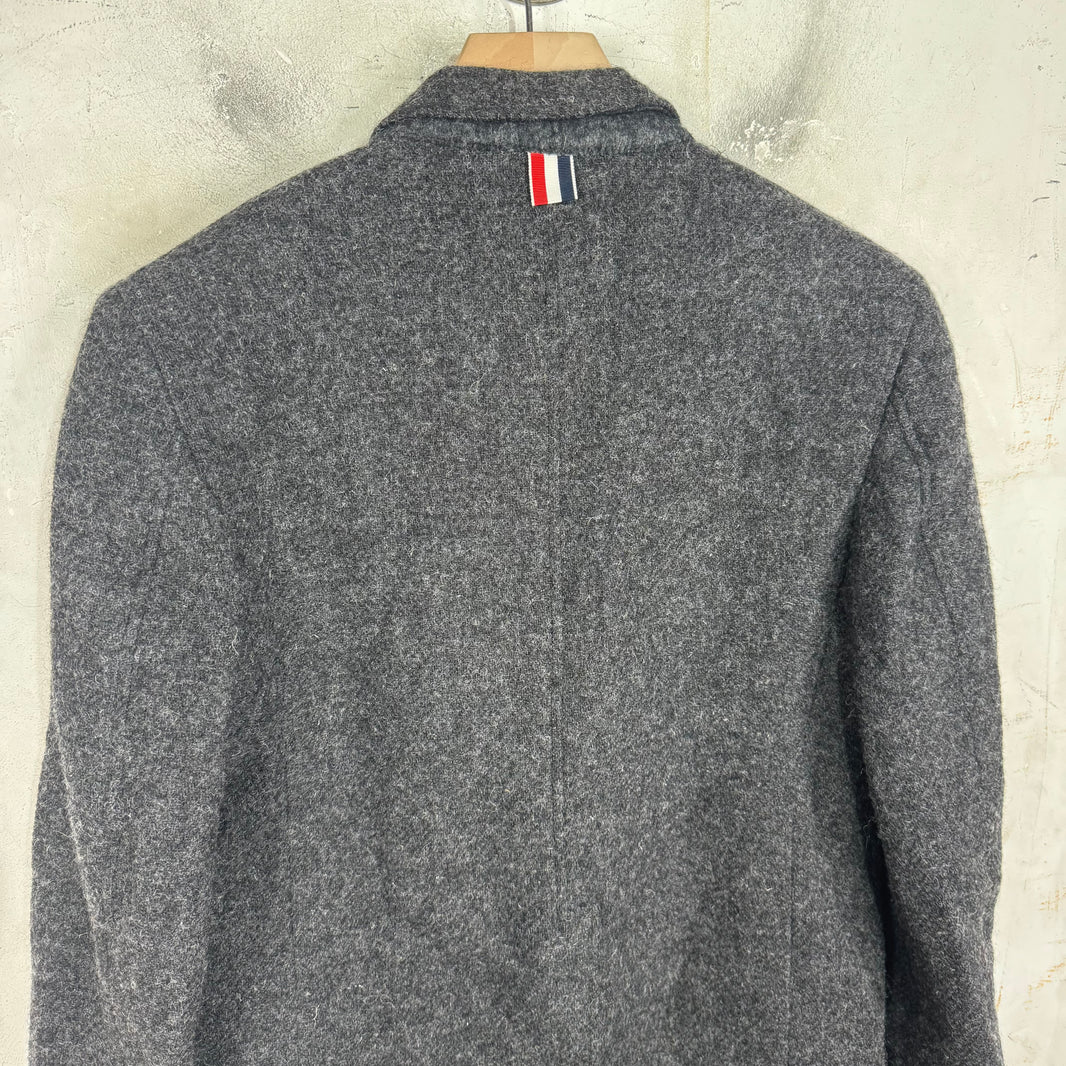 Thom Browne Dark Grey Wool Chore Blazer Jacket