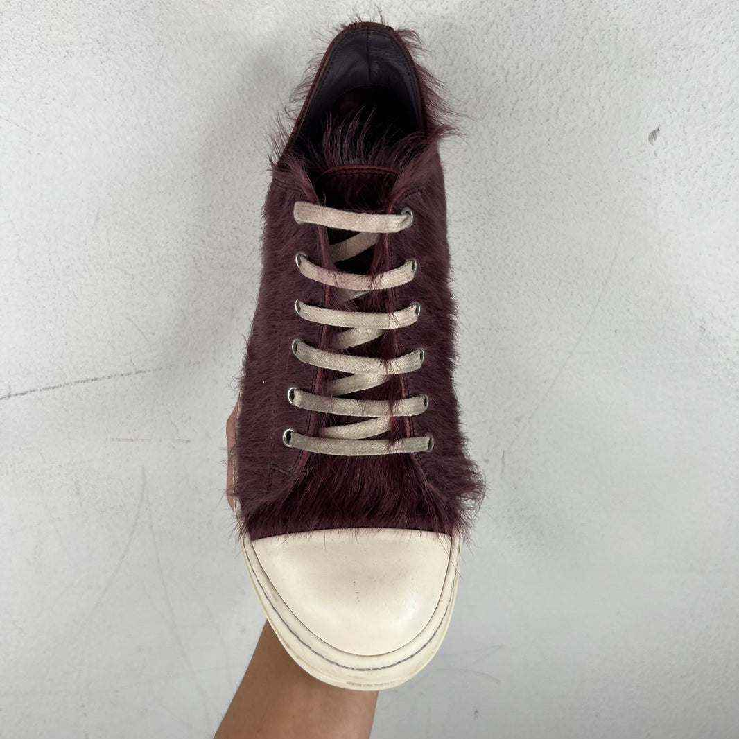 Rick Owens Amethyst Ponyhair Ramone Low Sneakers