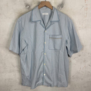 Prada Patterned Stitch Line Plaid S/S  Shirt
