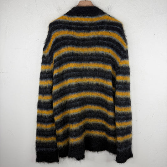Marni Yellow/Black Striped Mohair Cardigan