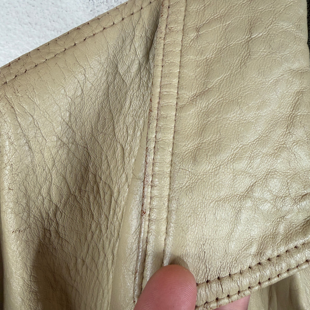 Vintage Avirex Leather Two-Tone Zip Up Jacket