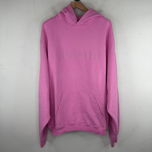 Balenciaga Pink Tonal Cracked Logo Hoodie