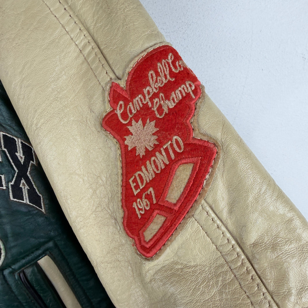 Vintage Avirex Leather Two-Tone Zip Up Jacket