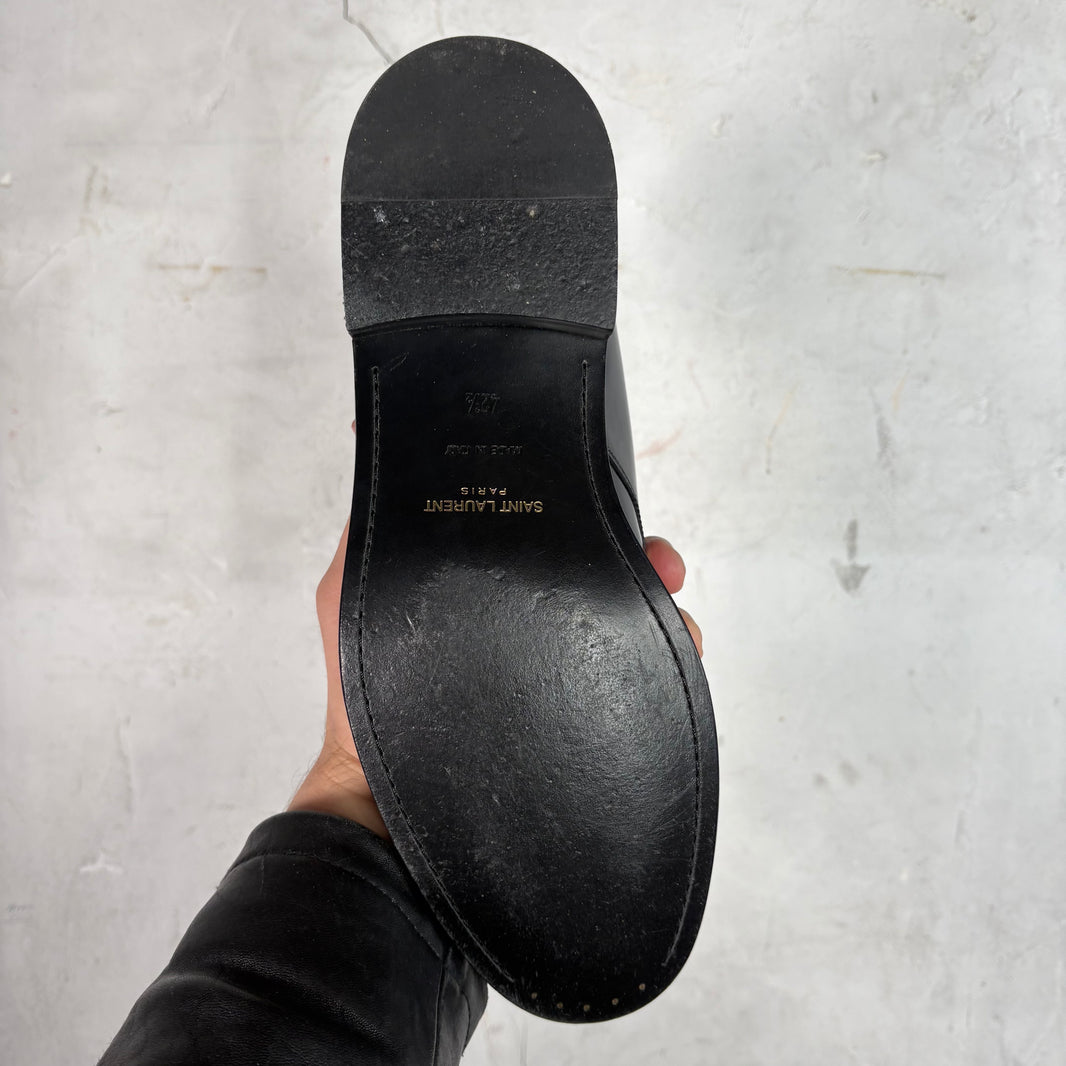 Saint Laurent Patent Leather Lace Up Boot