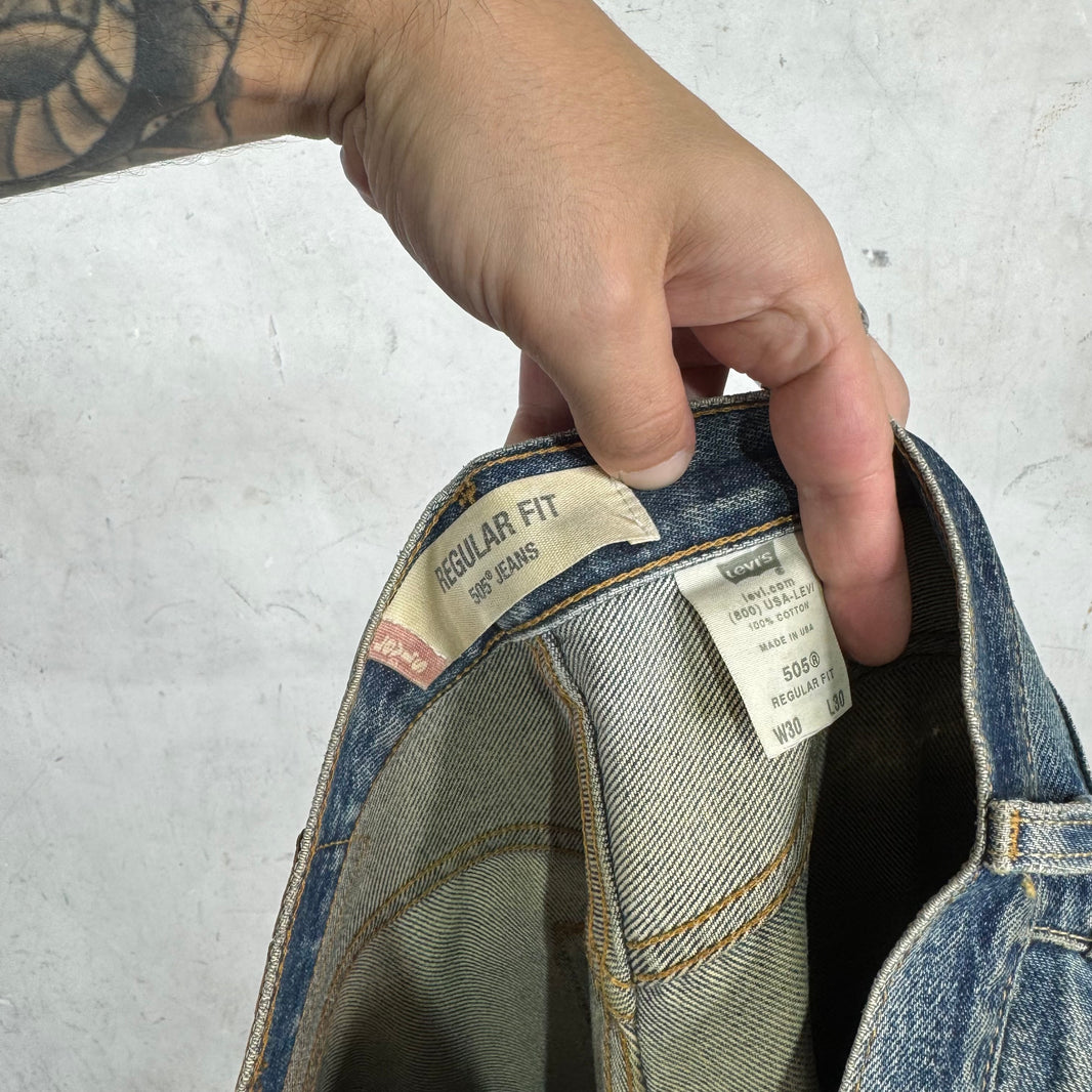 Vintage Levis 505 Distressed Repaired Jeans
