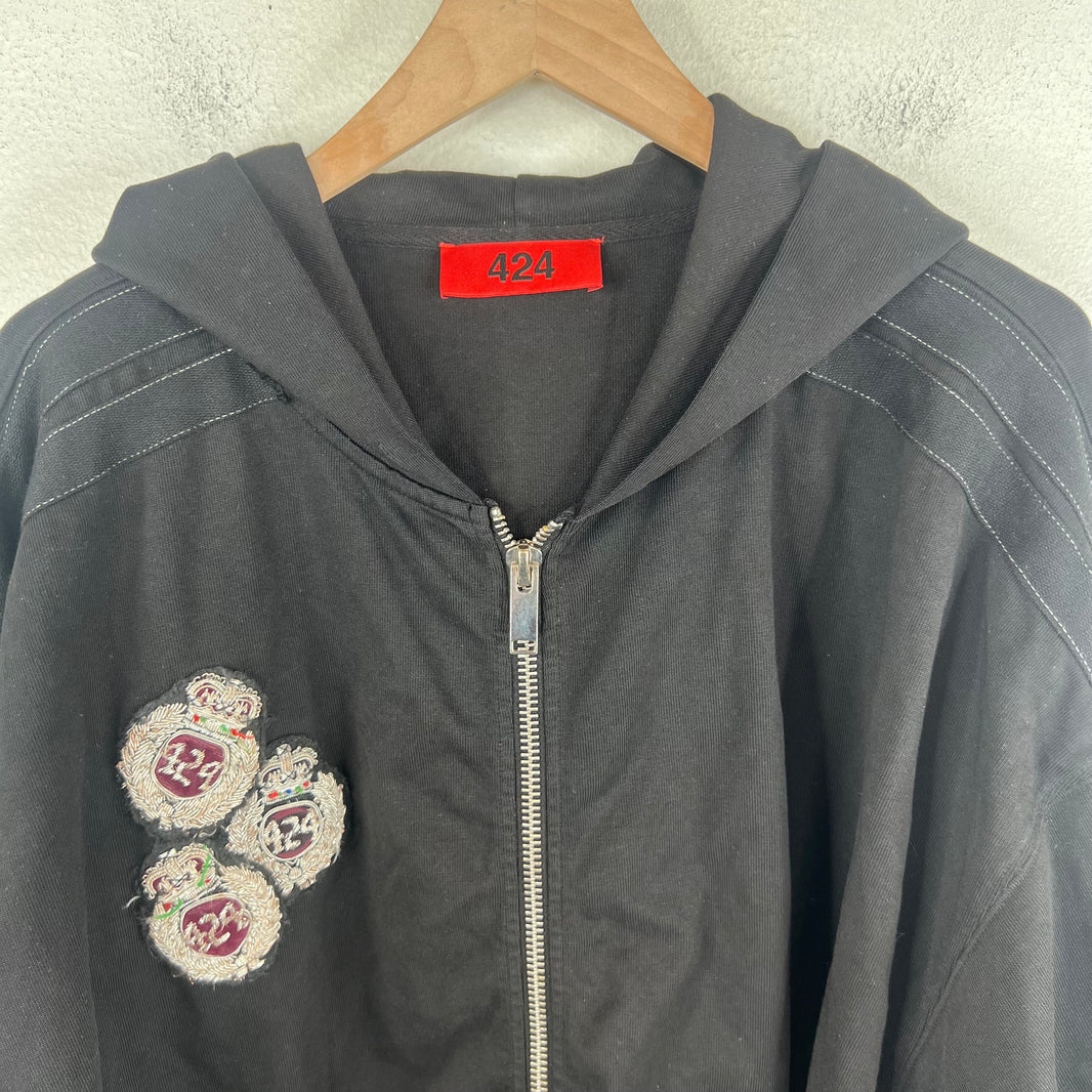 424 Academy Crest Zip Up Hoodie