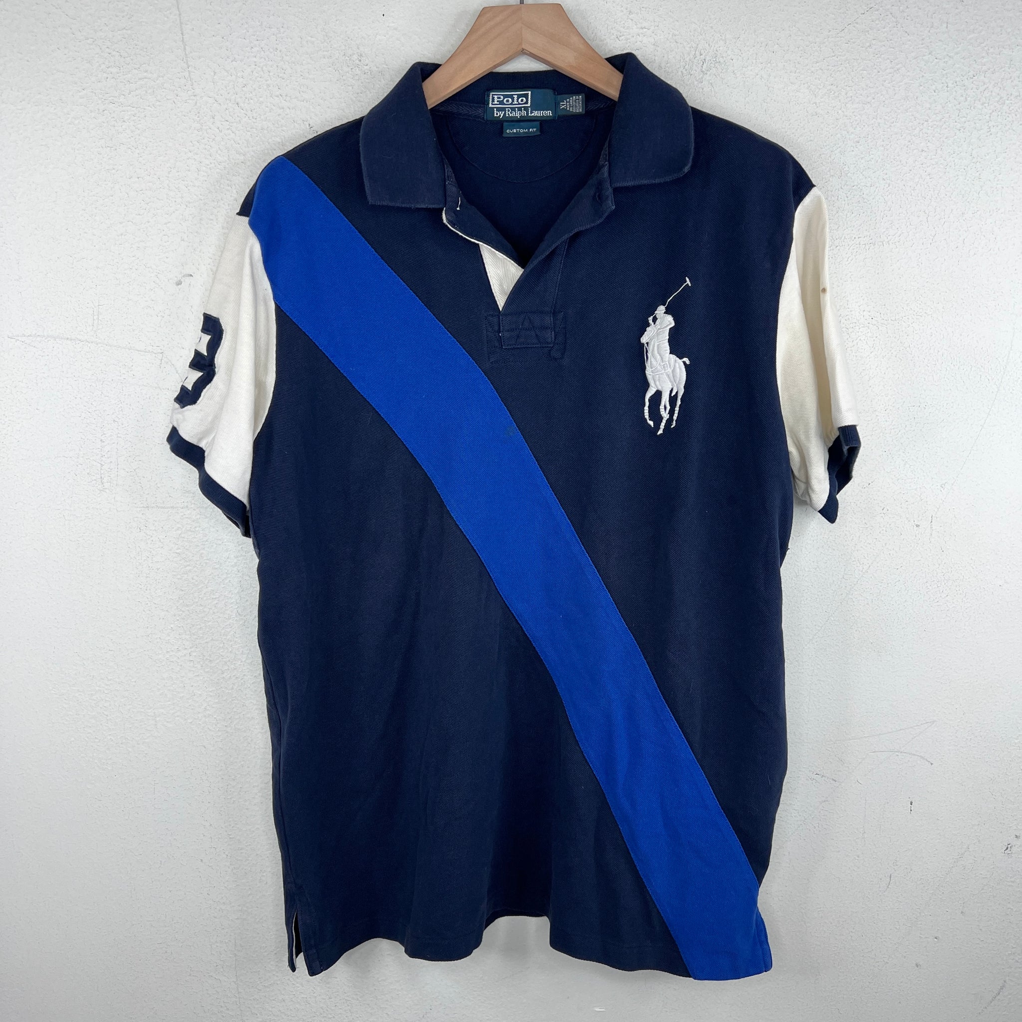 Polo Ralph Lauren Navy Blue Stripe Polo T-Shirt