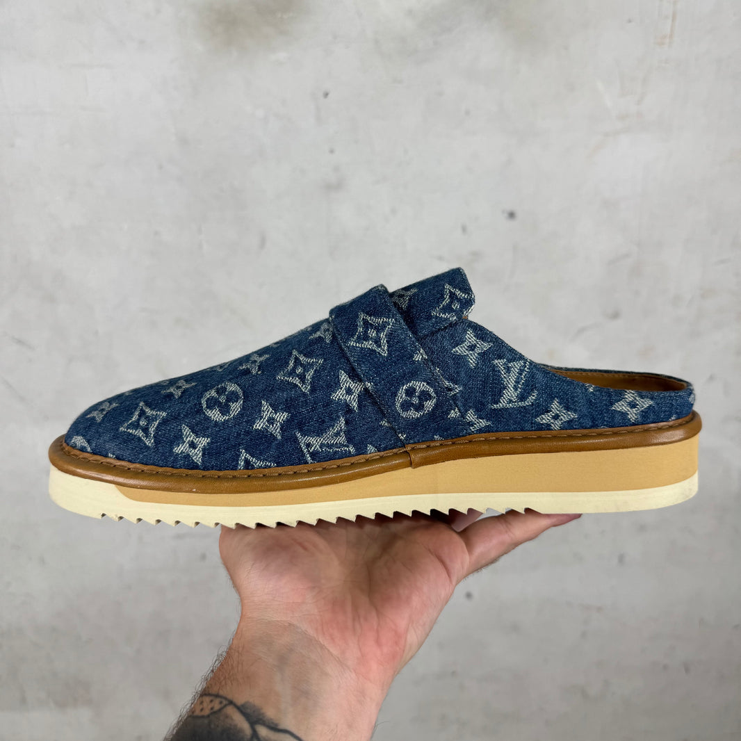 Louis Vuitton Denim Monogram Mules