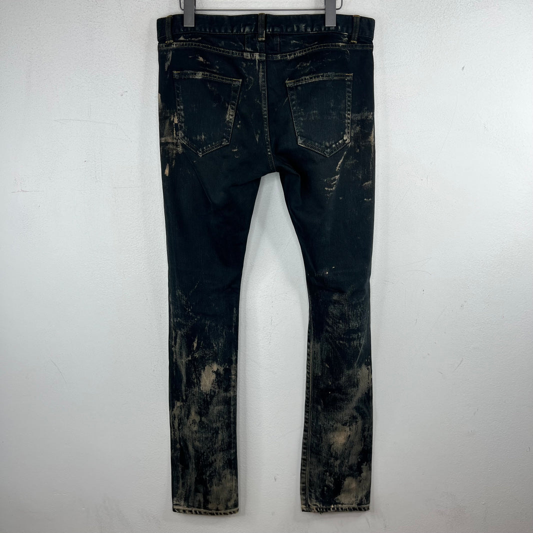Saint Laurent D02 Black Oil Spill Jeans