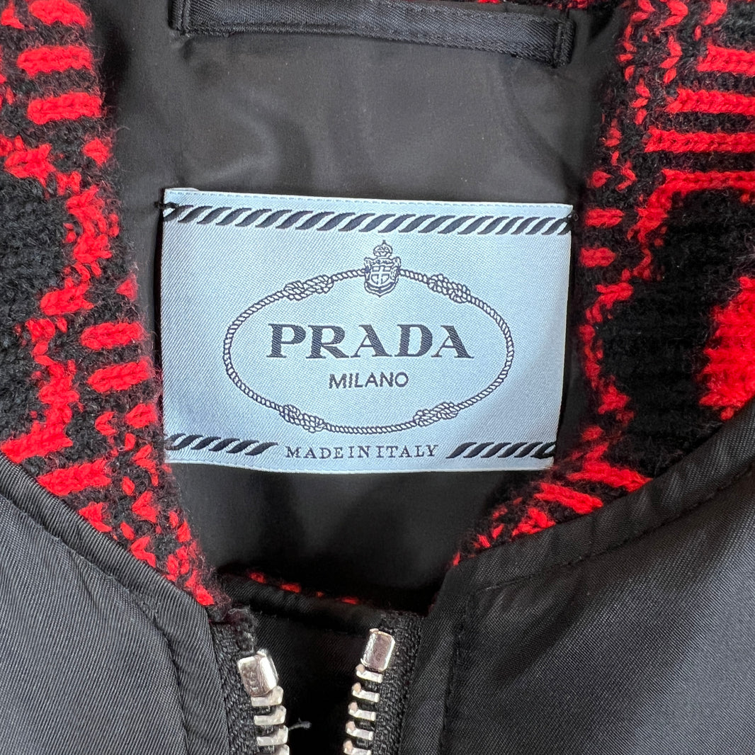 Prada Red Knit Puffer Jacket