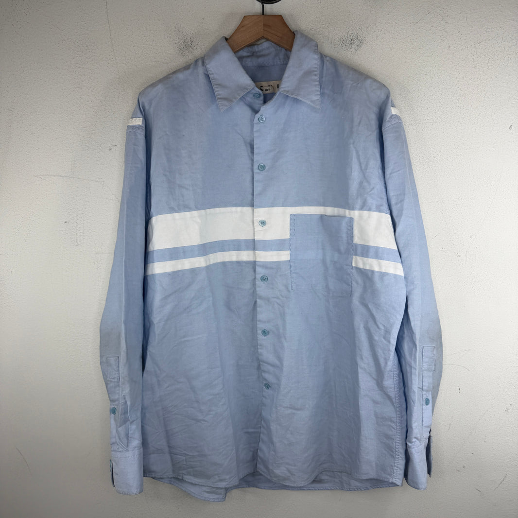 Marni Double Striped Blue Button Up LS Shirt