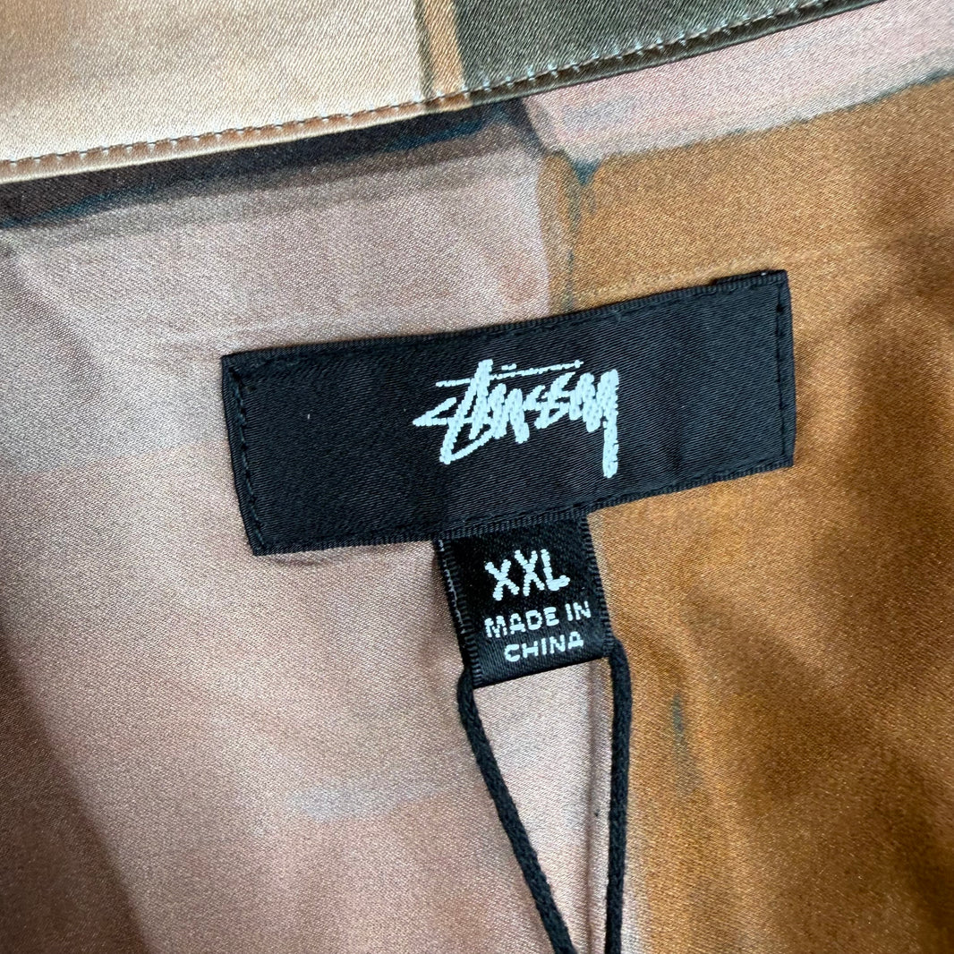 Stussy Printed Patchwork Silk Button Up Shirt