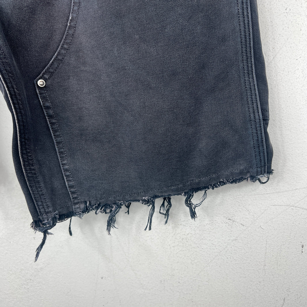 Margiela Black Double Knee Cut Distressed Shorts