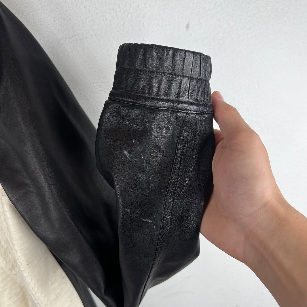 Rick Owens Black Python Leather Moto Jacket