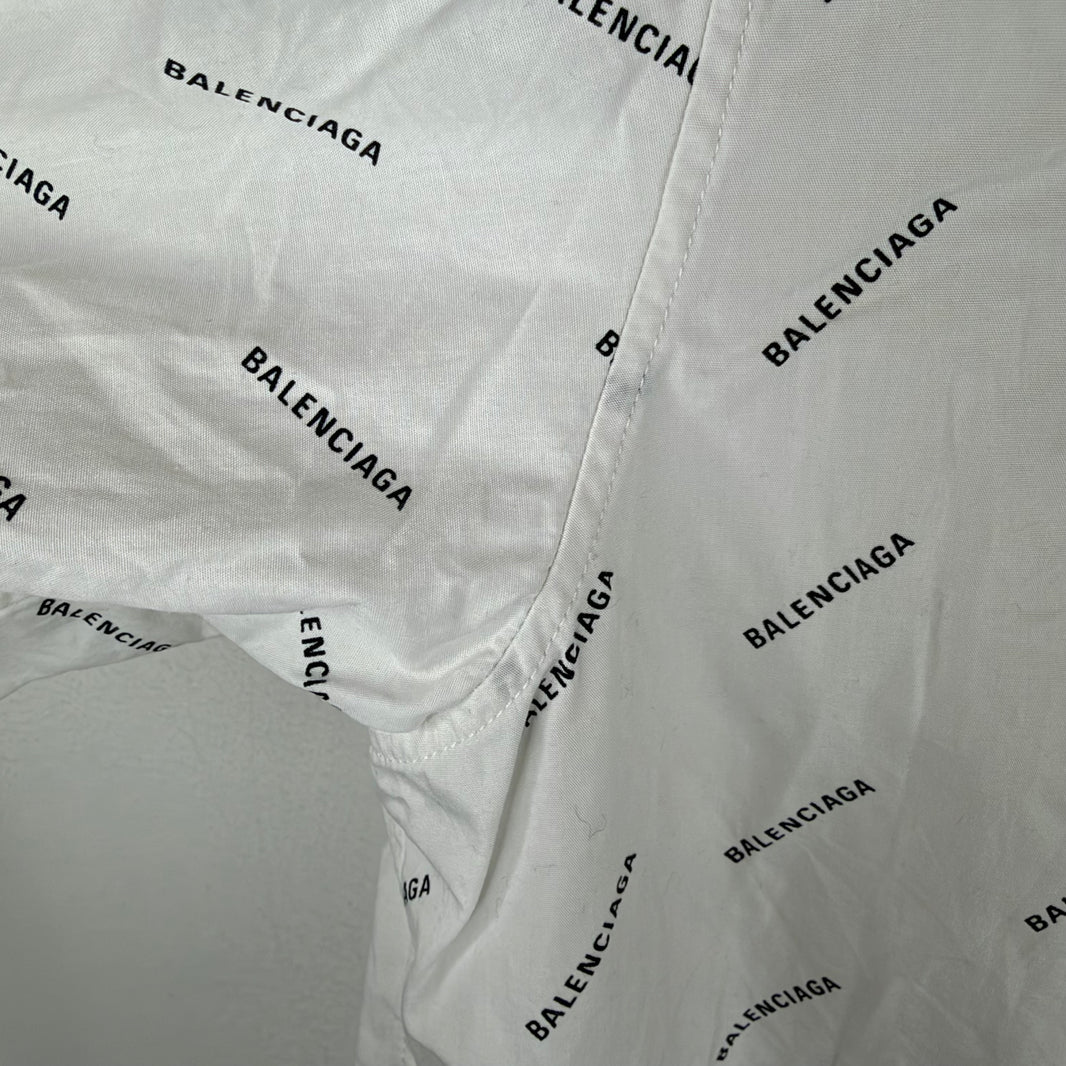 Balenciaga AOP Diagonal Logo Button Up S/S Shirt