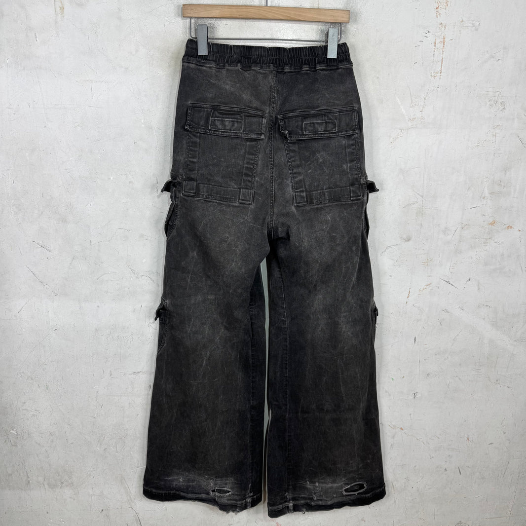 DRKSHDW Grey Washed Denim Cargo Bellas
