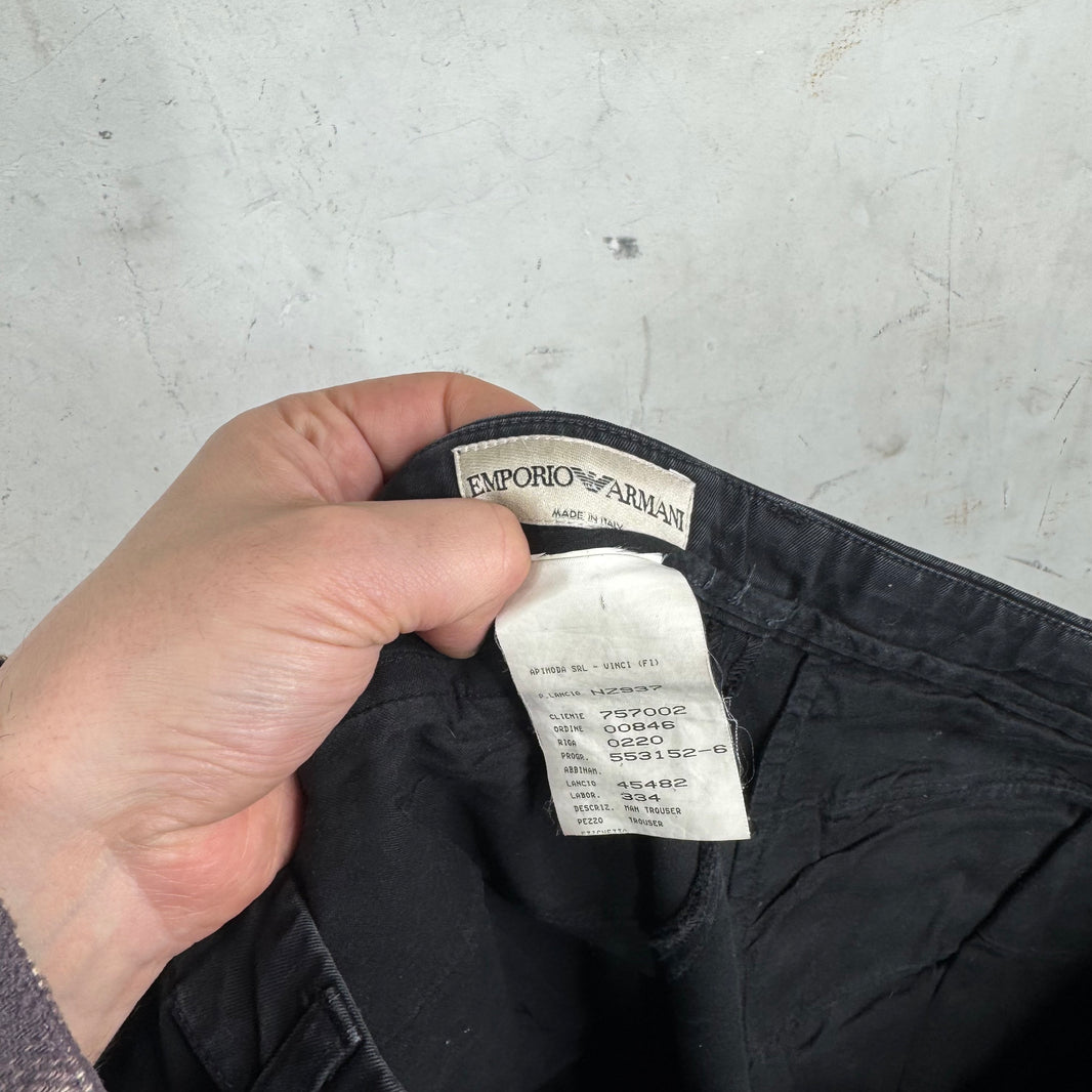 Armani Black Back Buckled Cargos