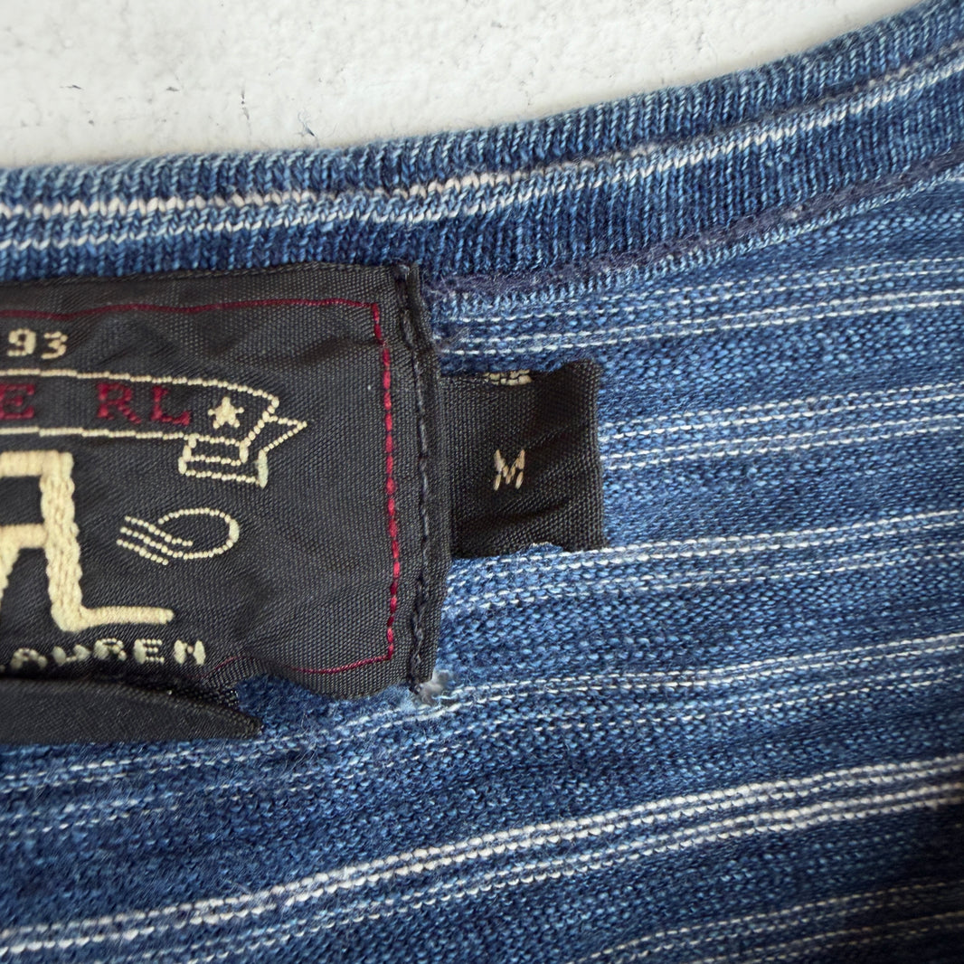 RRL Striped Blue Henley