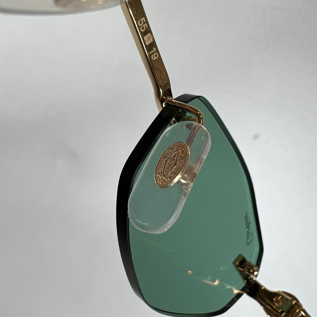 Cartier CT0675S Gold Finish Metal Frame Sunglasses