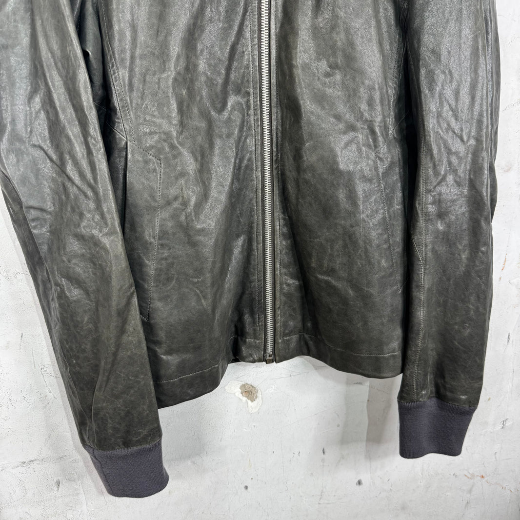 Rick Owens Leather Whiskered Moto Jacket