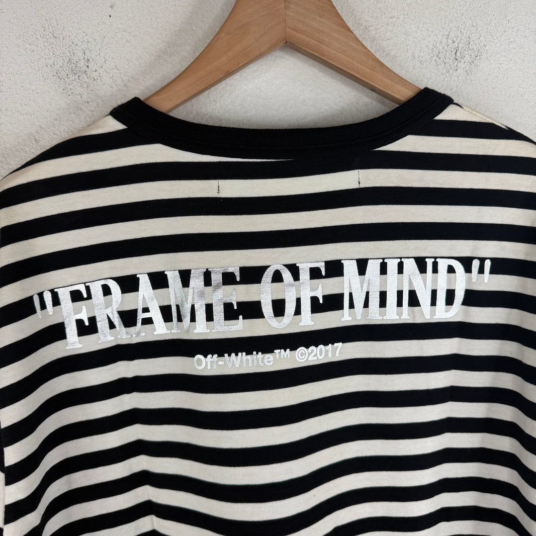 Off White Striped Frame Of Mind LS Shir