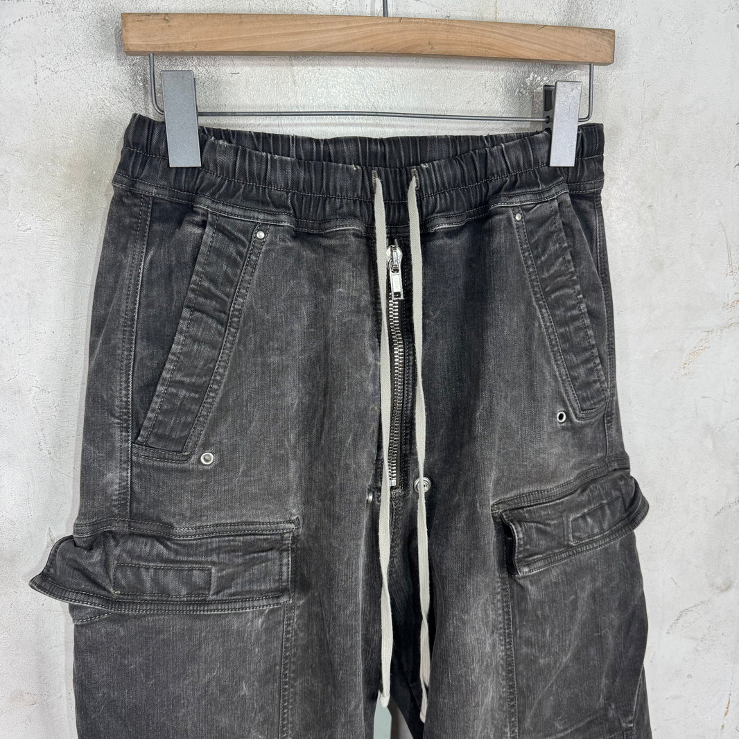 DRKSHDW Grey Washed Denim Cargo Bellas