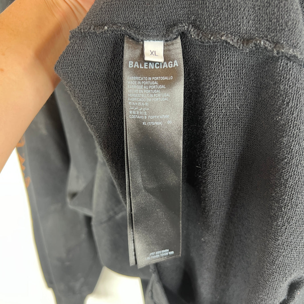 Balenciaga 3B Heavy Metal Logo Zip Hoodie
