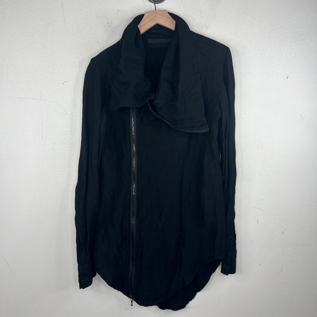 Julius Black Long Neck Crack Jacket
