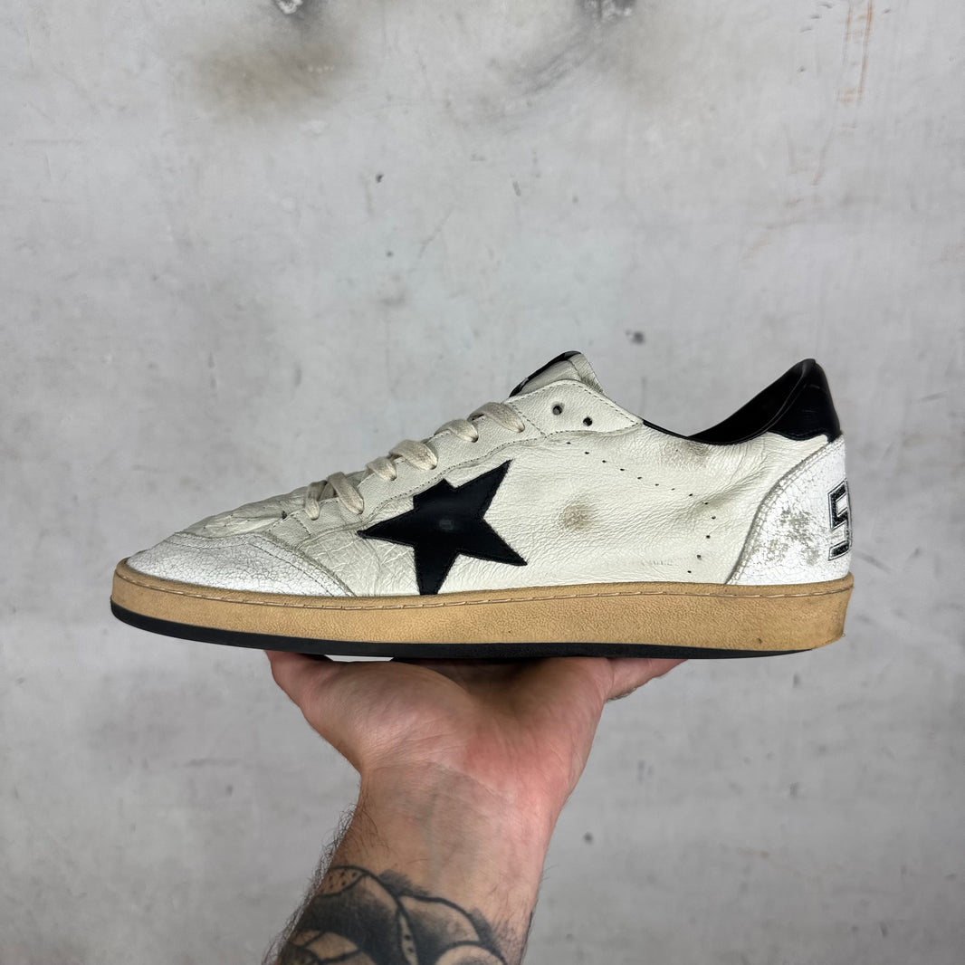 Golden Goose White/Black Ballstar Sneakers