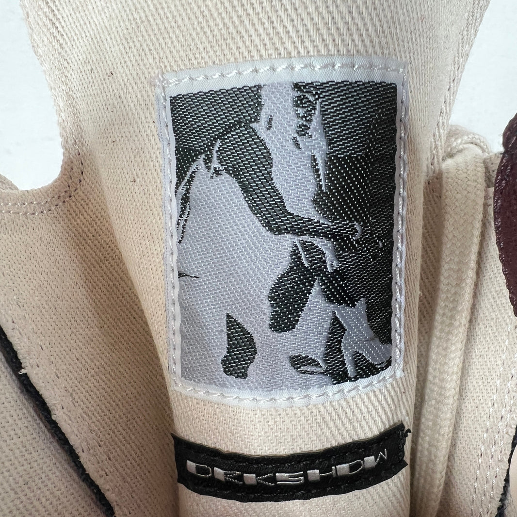 DRKSHDW Burgundy Waxed Ramone High Sneakers