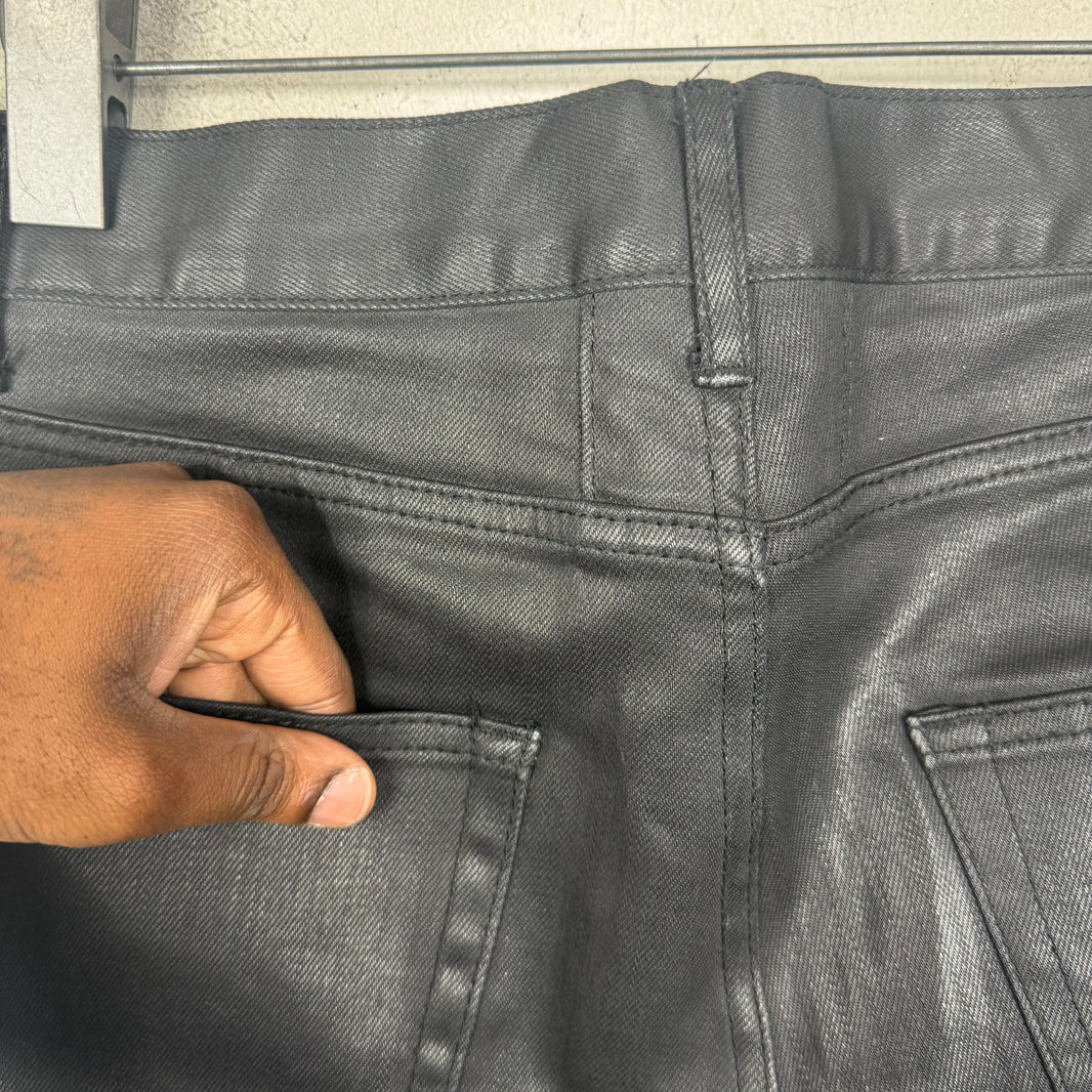 Saint Laurent Black Waxed D02 Skinny Jeans