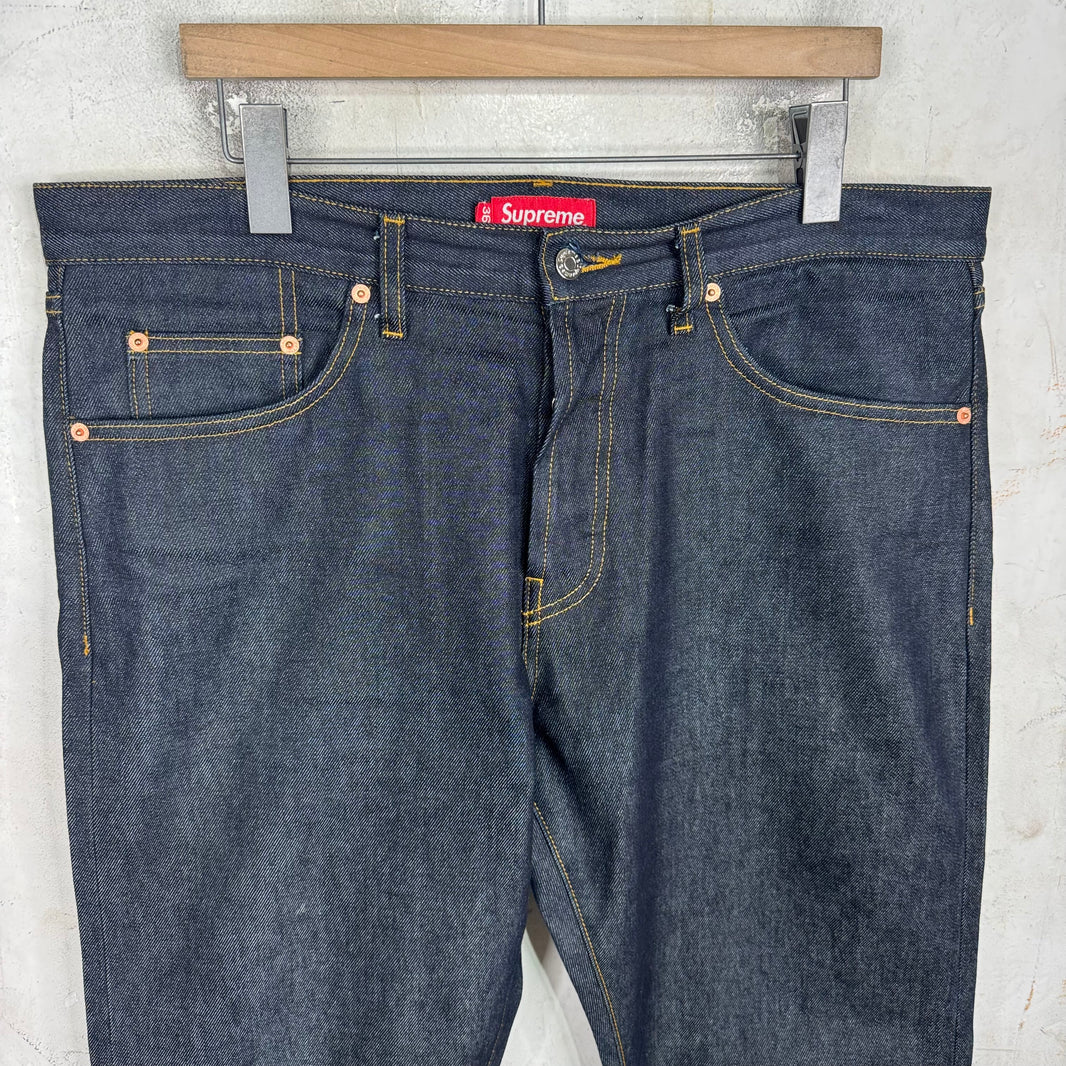 Supreme Darkwash Selevedge Straight Legged Jeans