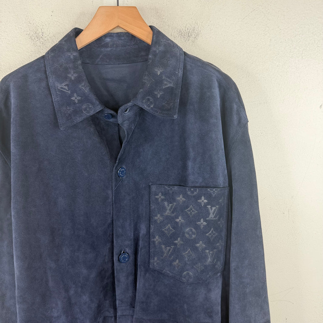Louis Vuitton Navy Monogram Suede Overshirt