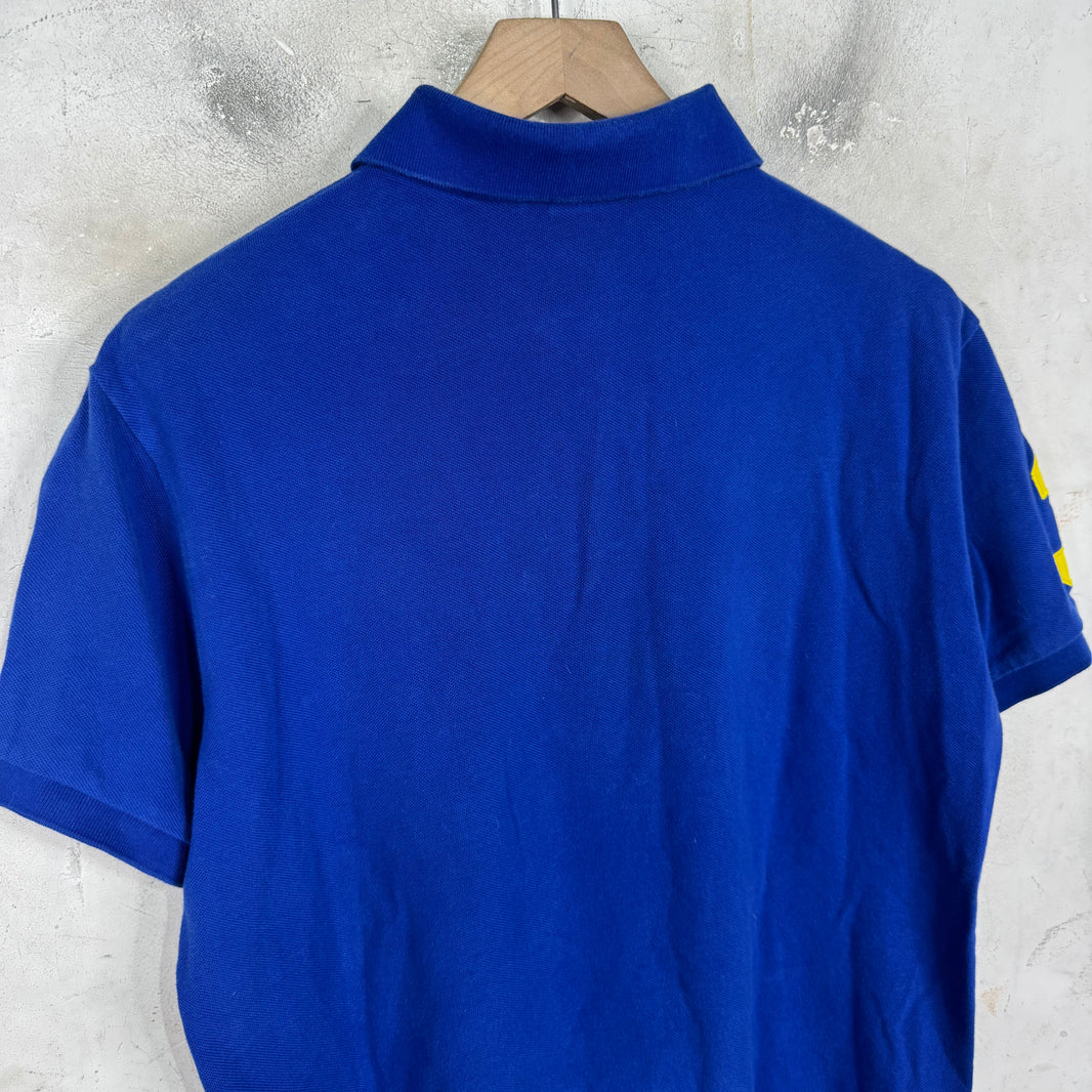 Ralph Lauren Blue/Yellow USA Arc Pony Polo